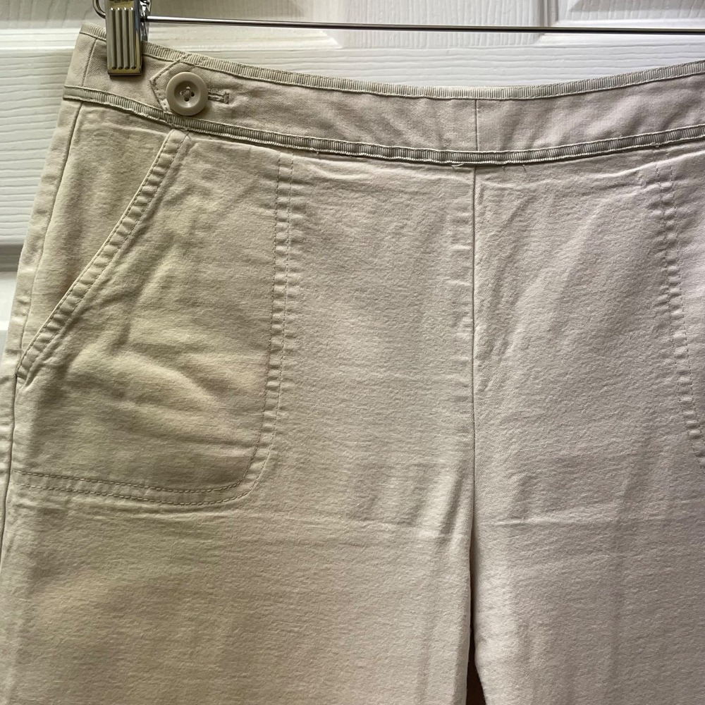 Vintage Talbots Petite Women 6P‎ Tan Side-Zip Stretch Straight Leg Cropped Twill